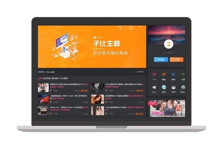 子比主题 V6.7免授权开心版本源码下载 | WordPress主题模板插图1