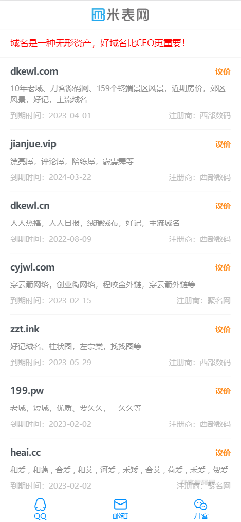 勇帅米表系统_域名展示出售系统插图3