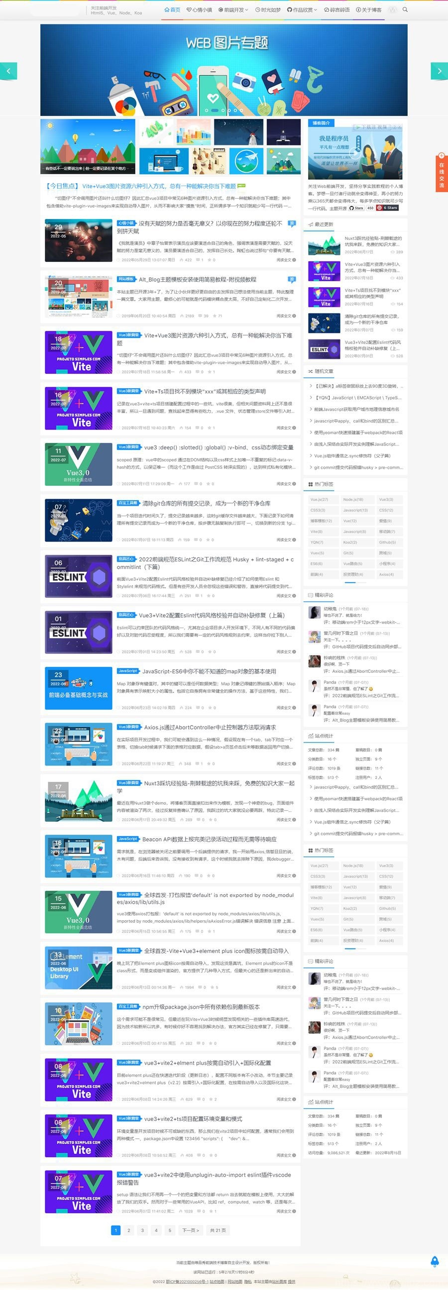 WordPress响应式Alt_Blog主题 简约博客主题插图1