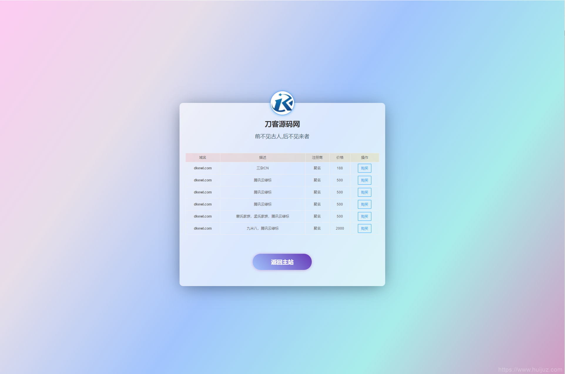 域名出售单页HTML模板PHP引导页源码插图1