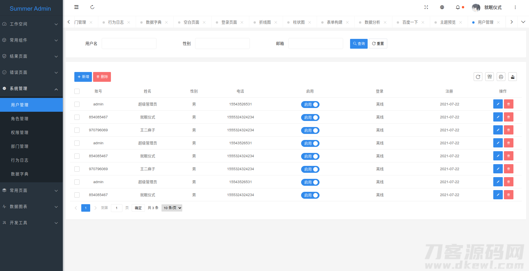 一款漂亮有质感的Layui后台模板SummerAdmin插图3