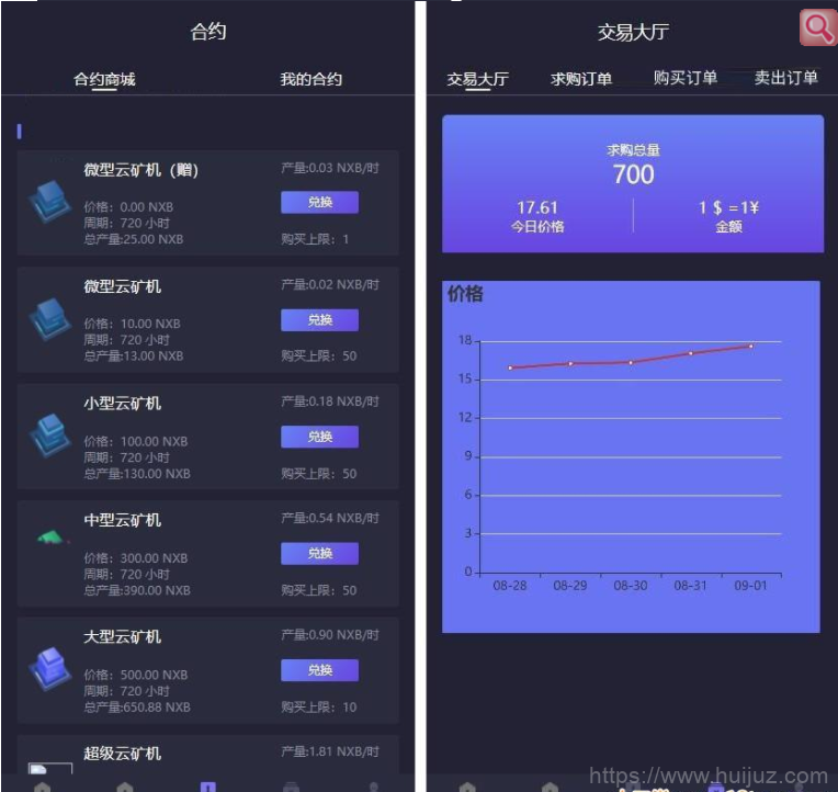 2021最新二开新UI区块链挖矿系统挖矿源码 量化区块链/合约/多币种/推荐奖励/认筹/锁仓/交易所大厅插图3
