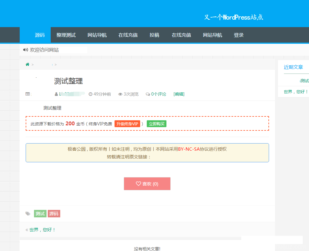 合适虚拟商品付费下载主题_一款比付费主题更像付费wordpress主题插图3