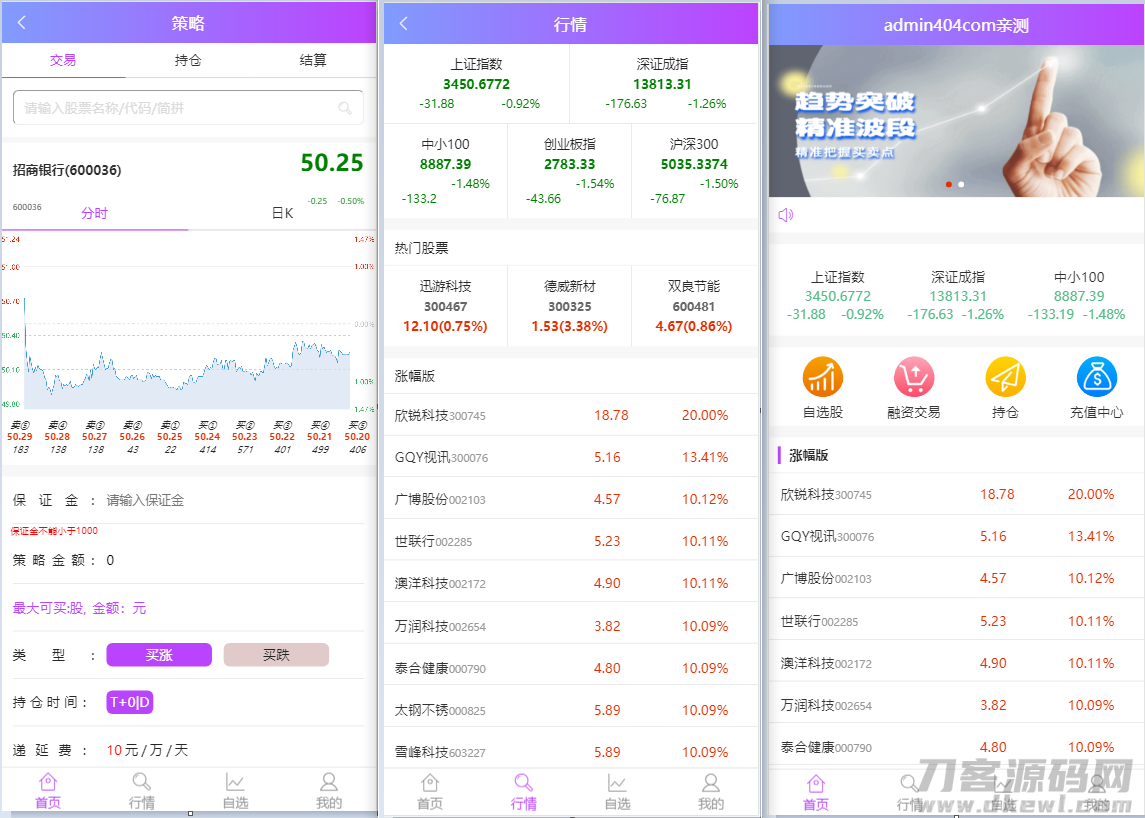 2021最新单手机版双融/金融系统 带静态推广官网插图1