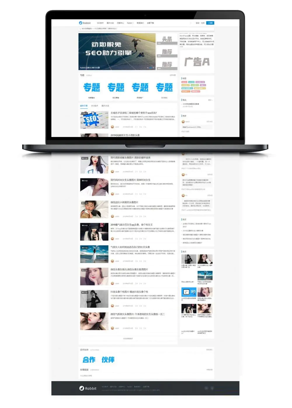 WordPress博客SEO自媒体资讯主题模板RabbitV2.0插图1
