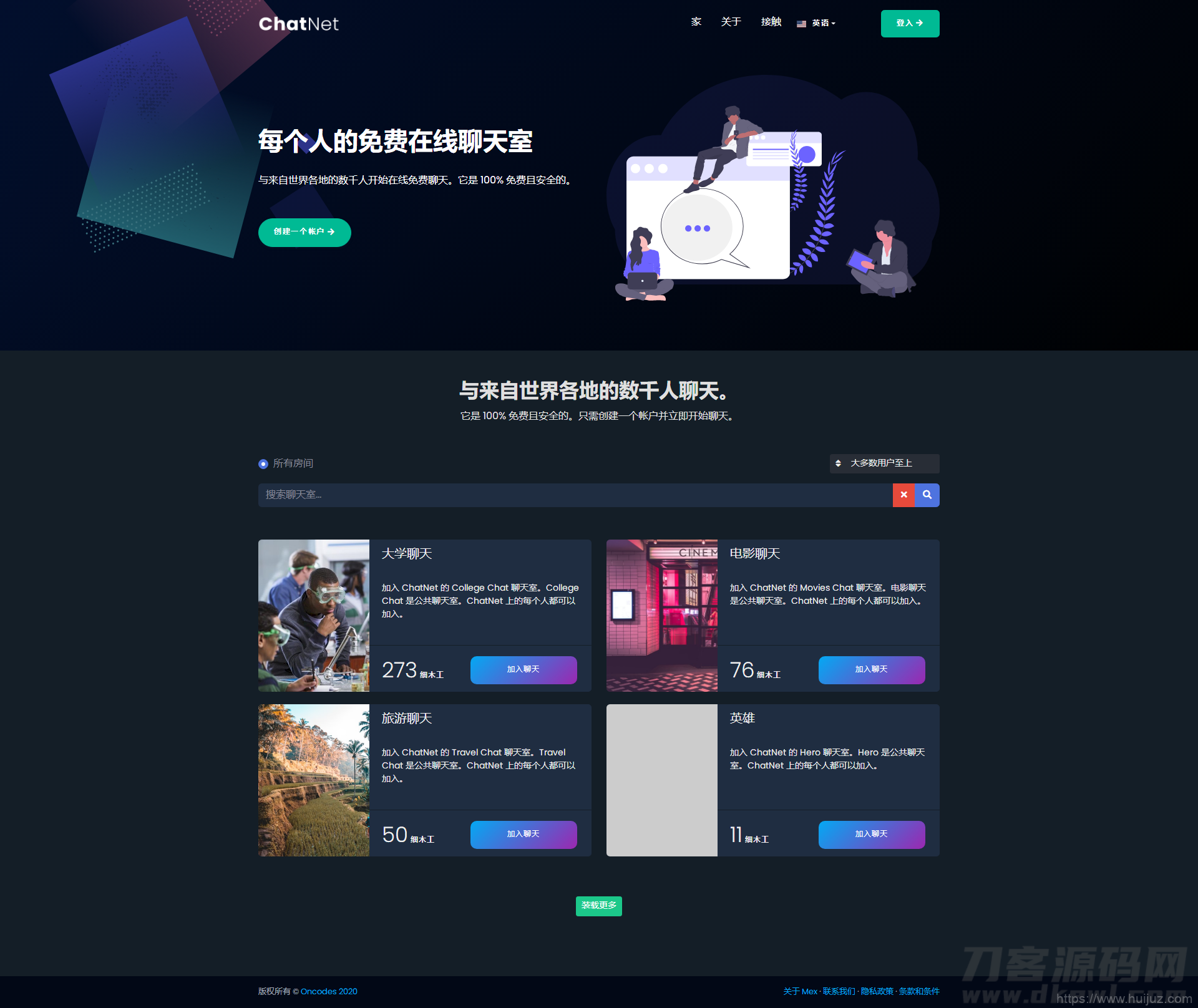 多人在线匿名聊天室/私人聊天室源码/支持同时创建多个聊天室插图1