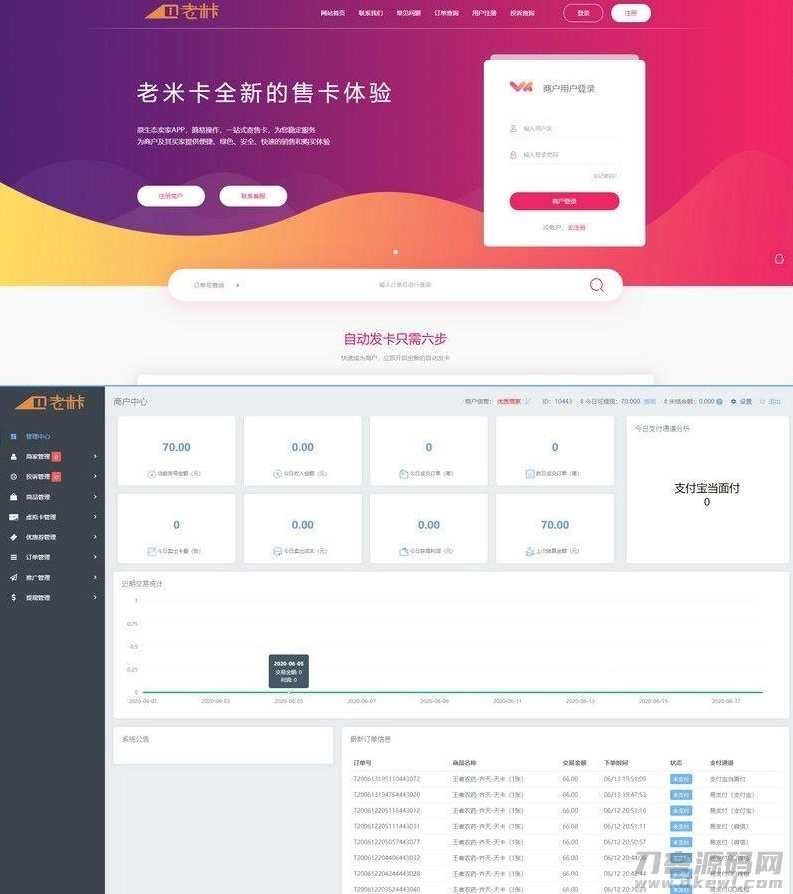 老米卡二开API代销系统开源源码+知宇发卡系统内核插图1