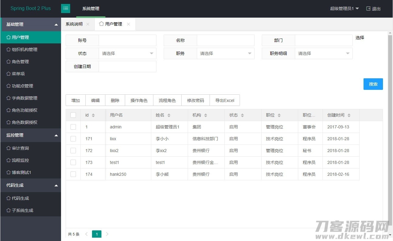 java SpringBoot2管理系统源码插图1