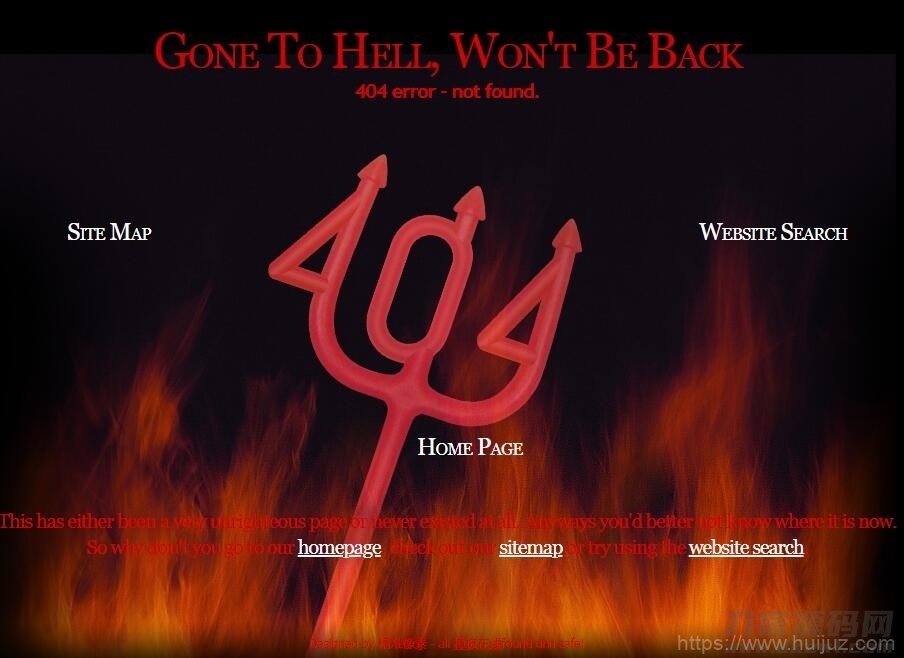 恐怖地狱火恶魔叉404模板下载插图1