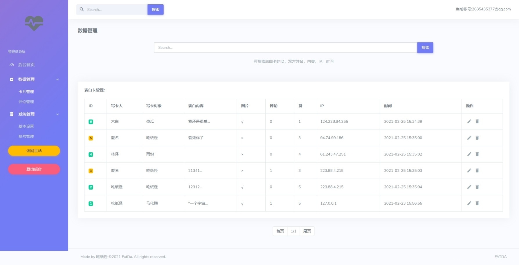 CZCW表白墙系统源码 v1.0.3.3 | LoveCards插图15