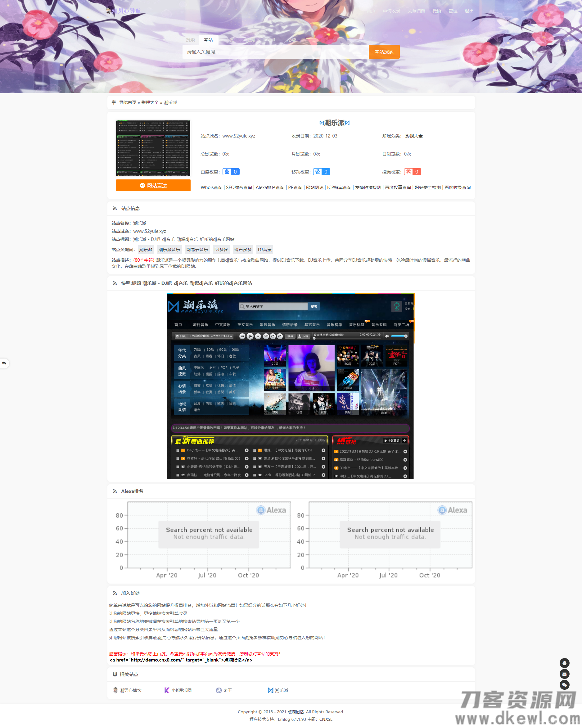 emlog版 收录导航模板 带文章 cnxsl主题1.0插图3