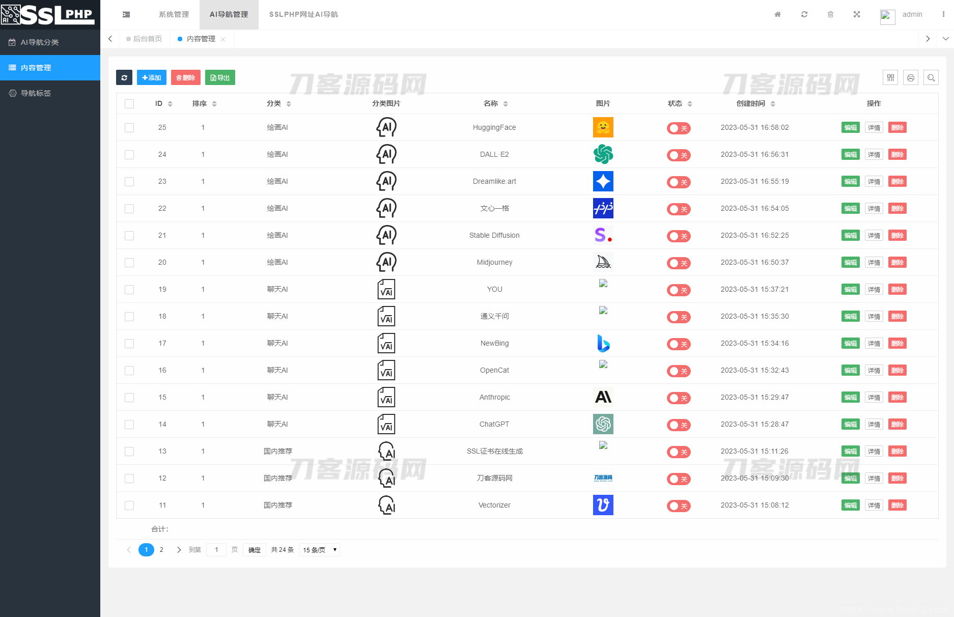 2023全新UI的AI网址导航系统源码 基于Thinkphp6框架插图5