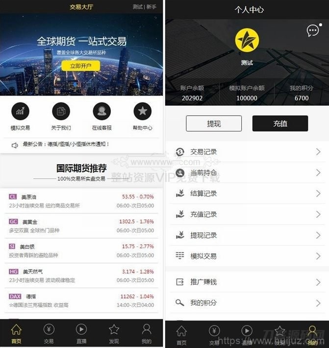 福星yii高端系列微盘点位盘PC+手机+国内外期货盘+带直播页面+资讯独立页面+完整数据+教程插图5