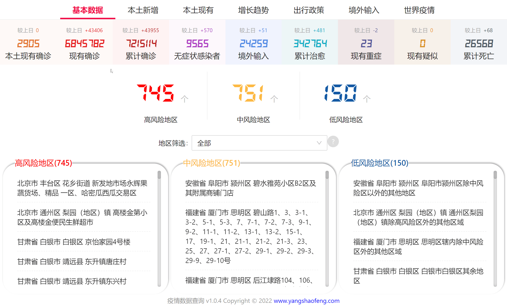 2022 全国疫情数据查询软件工具-支持全平台版本插图1