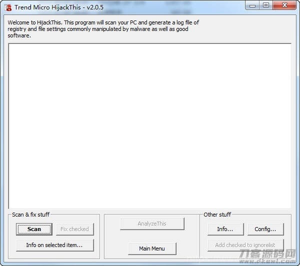 HijackThis(浏览器被劫持修复工具)v2.0.5插图1