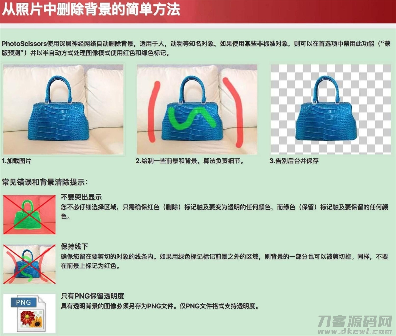 一键智能抠图 PhotoScissors工具插图3